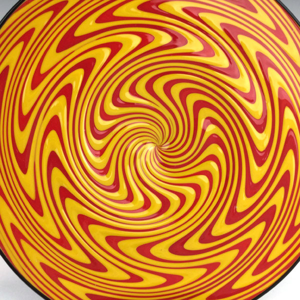 Red & Orange Cane Plate with stand - Image 3
